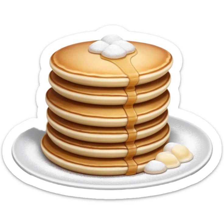 Poffertjes Cinematic Realistic Poffertjes Dessert Emoji, depicted as small, fluffy Dutch pancakes dusted with powdered sugar, rendered with lifelike textures and warm, inviting lighting. sticker