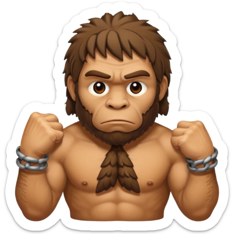 Can you make a emoji of a dumb Neanderthal  with his knuckles dragging on the ground? sticker