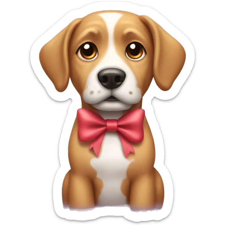 dog with bow  sticker