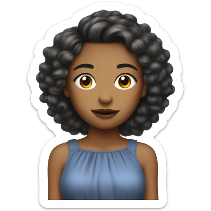 girl with ugly hair and acne but pretty dress sticker