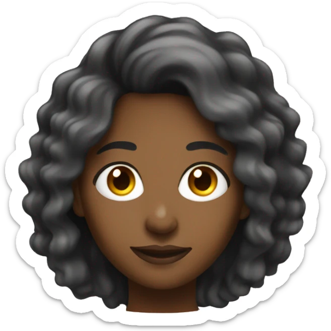 black woman news photographer with long hair sticker