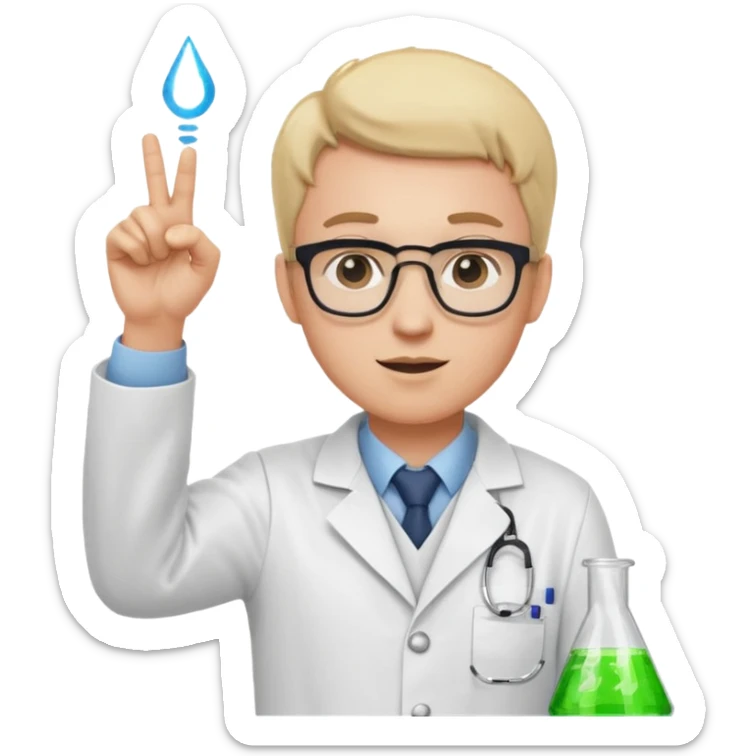 Nerd scientist emoji that with those 🤓👆🥼 but you have to make the head exactly like this 🤓 sticker