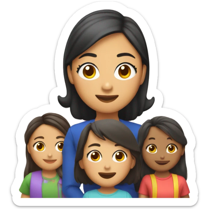 A Filipina teacher teaching 3 year old children in a daycare in brooklyn ny usa sticker