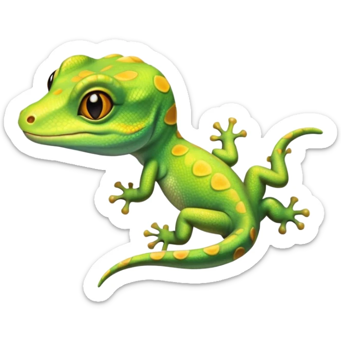 cinematic-cute-realistic gecko-portrait-emoji,-head-tilted-playfully-and-inquisitively,-featuring-a-small,-charming-body-with-smooth,-vividly-patterned-scales,-bright,-sparkling-eyes-and-delicate,-sticky-toe-pads,-simplified-yet-irresistibly-adorable sticker