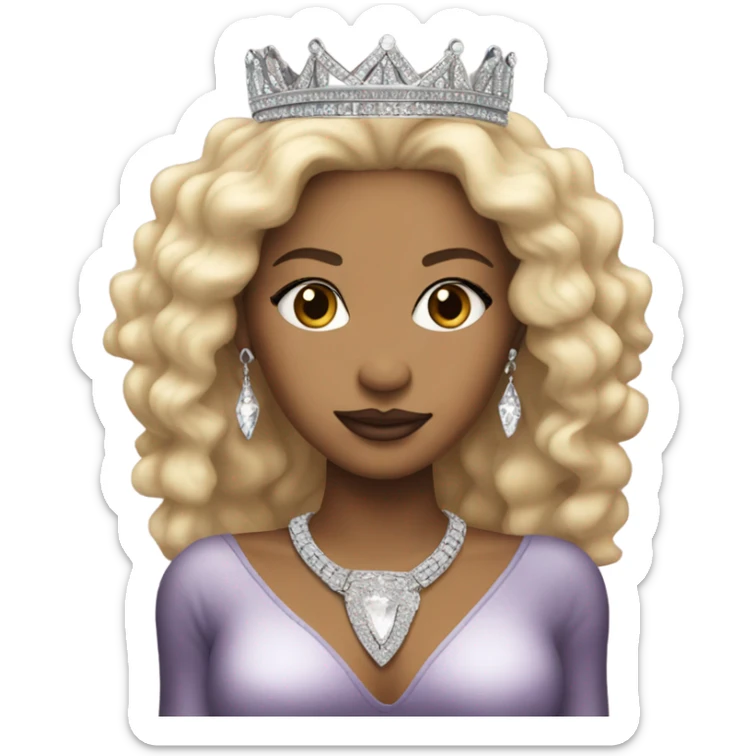 Light skin girl girl Use my image i am Deborah as a Queen of rock with jewelry sticker