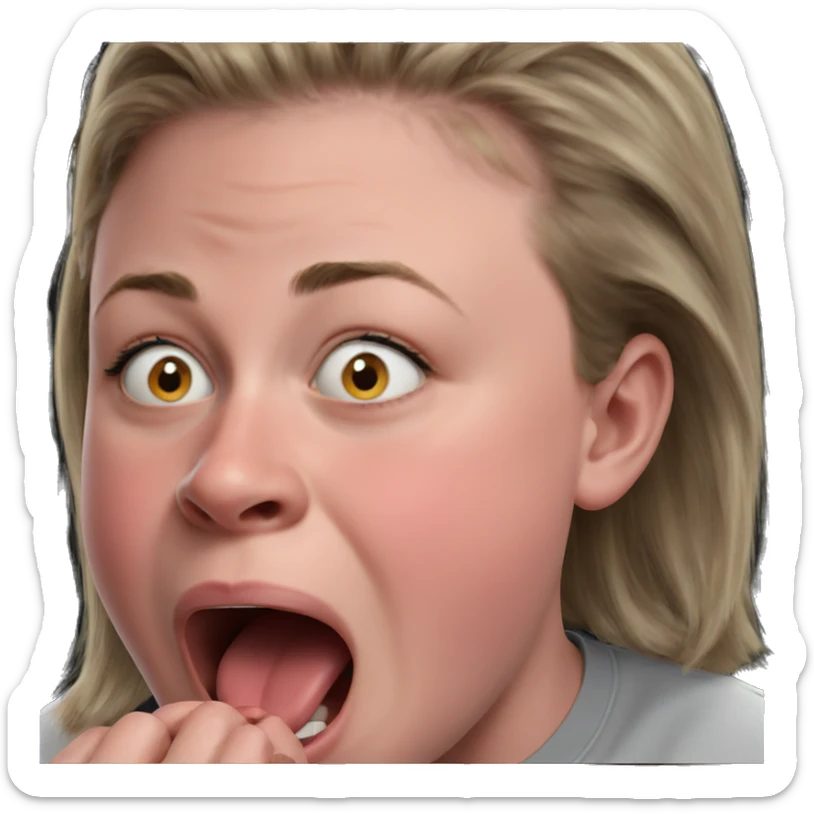 curious boy with open mouth sticker