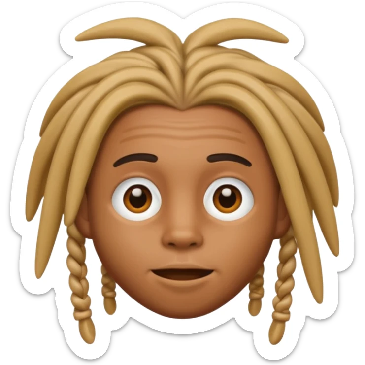 Caramel skin  Animoji young male with straight dreads  sticker