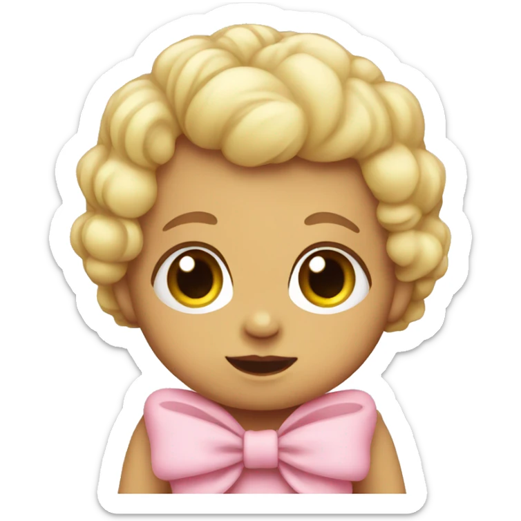 Baby with bow sticker