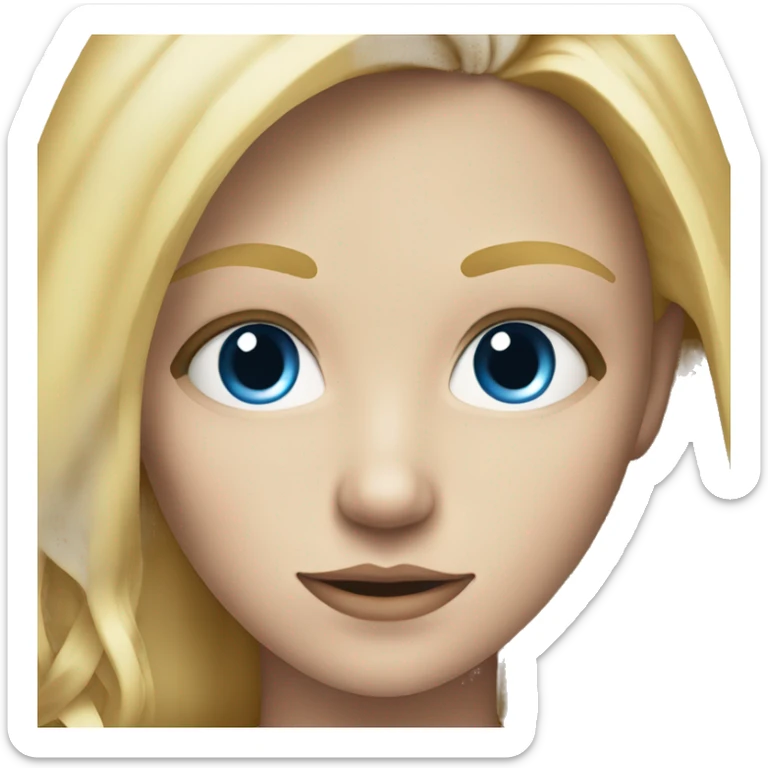 realistic blond teenager with blue eyes and a scar under one eyes sticker