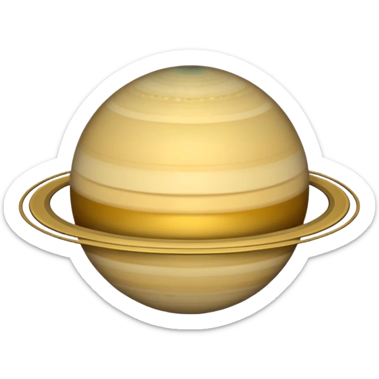 Quiero un emoji de Saturno pero que sea minimalista tipo transparente, es decir la forma pero sin color sticker