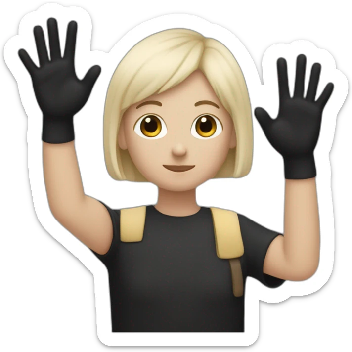 Personne choqué avec les deux mains sur la tête de couleur noire  sticker