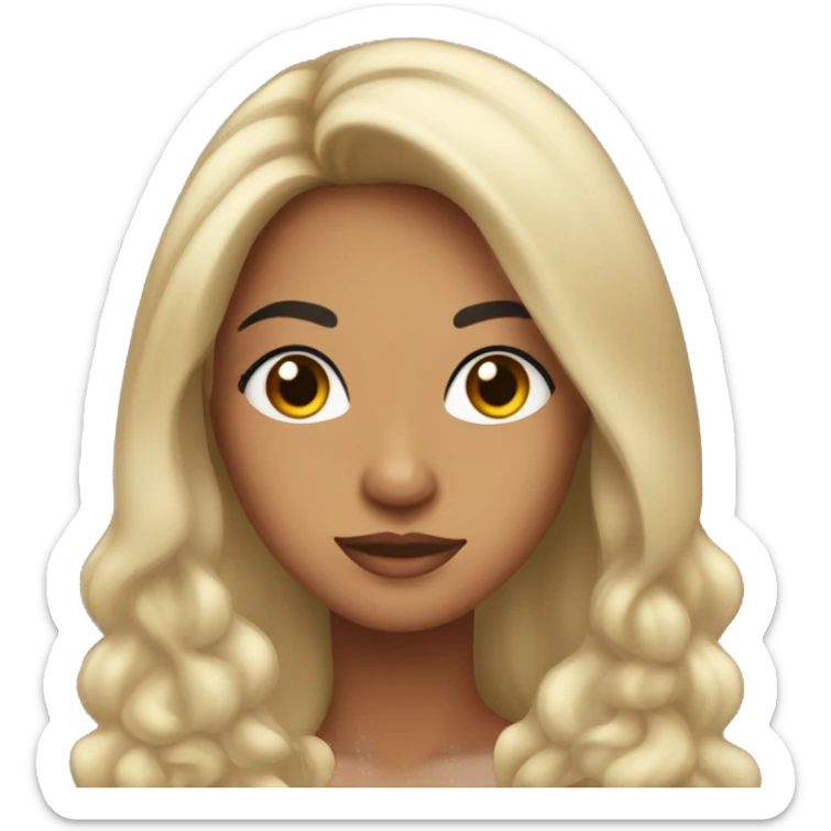 5’2” Hispanic women with tan skin and big eyelashes and long hair sticker