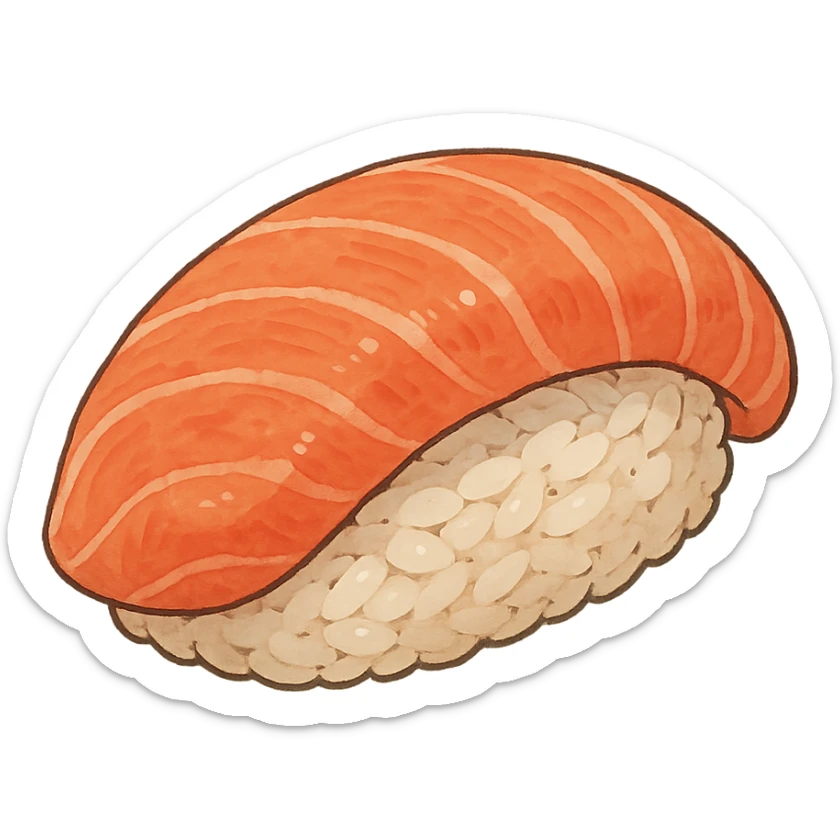 sushi, ghibli style sticker