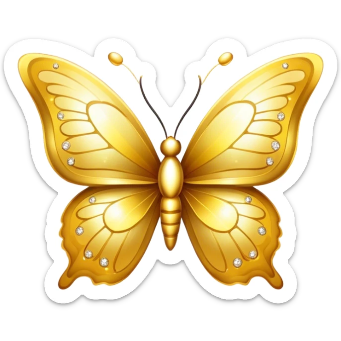 golden butterfly with sparkles sticker