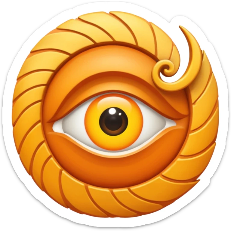 
un ojo tribal combinado con sol y sendero, con un espiral tipo energía ancestral  primitivas

 sticker