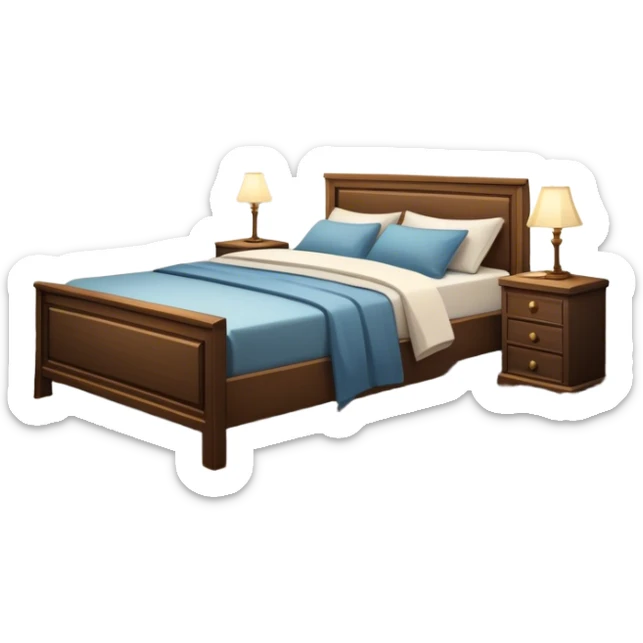 A dimly lit bedroom. The bed is neatly made, and a glass of water sits beside a book on a cozy nightstand. Soft lighting signals a peaceful wind-down, representing the calm and control that comes from reclaiming your evenings. sticker