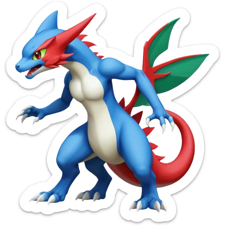 Gabite-Veemon-ExVeemon-Digimon-Latias-Peppercat-Pokémon-Flamedramon-fusion-animal-hybrid-creature, Full body  sticker