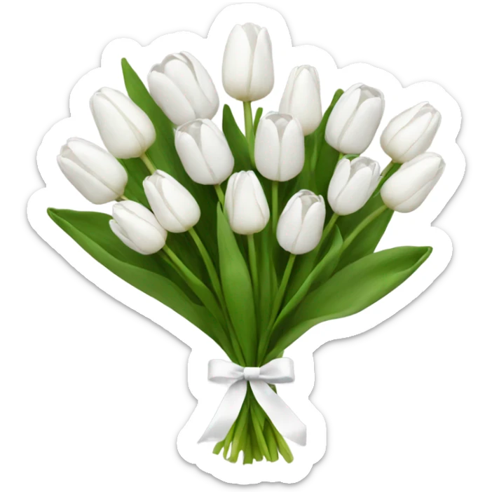 white tulip bouquet  sticker