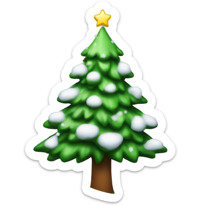 Christmas tree with snow sticker