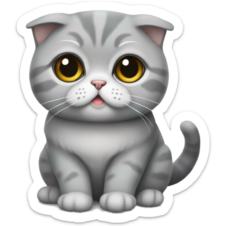 Gray Scottish fold sitting  sticker