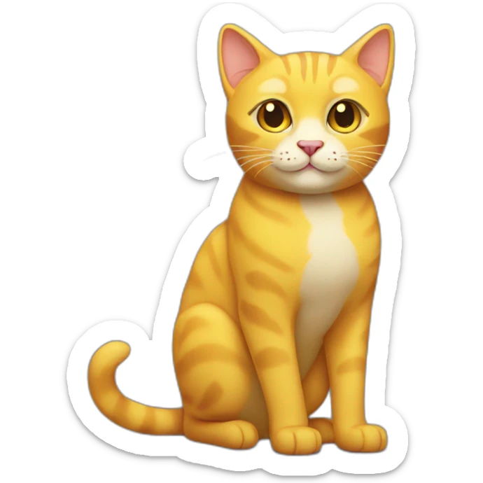 Yellow cat sticker