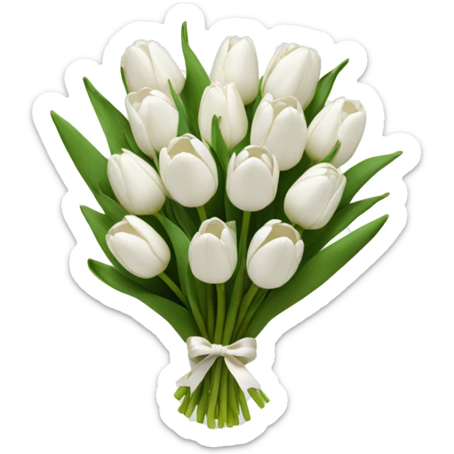 white tulip bouquet  sticker