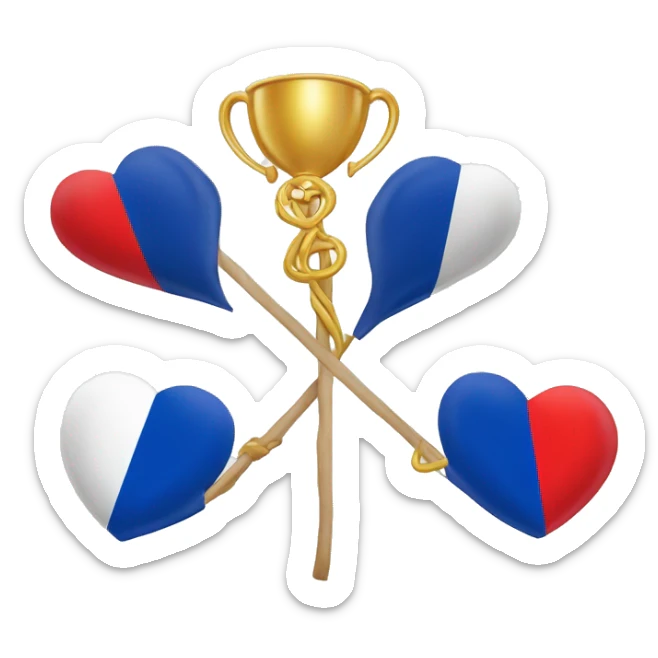 Un coeur avec dedans le drapeau de la France et celui de la nouvelle Calédonie  sticker