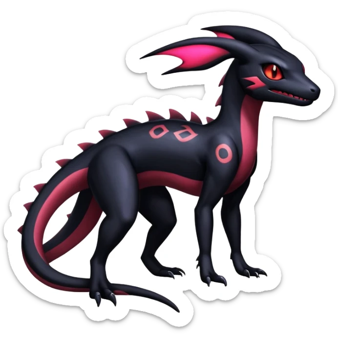 Salazzle-Salandit-Umbreon-Fakémon-hybrid-creature (full body)  sticker