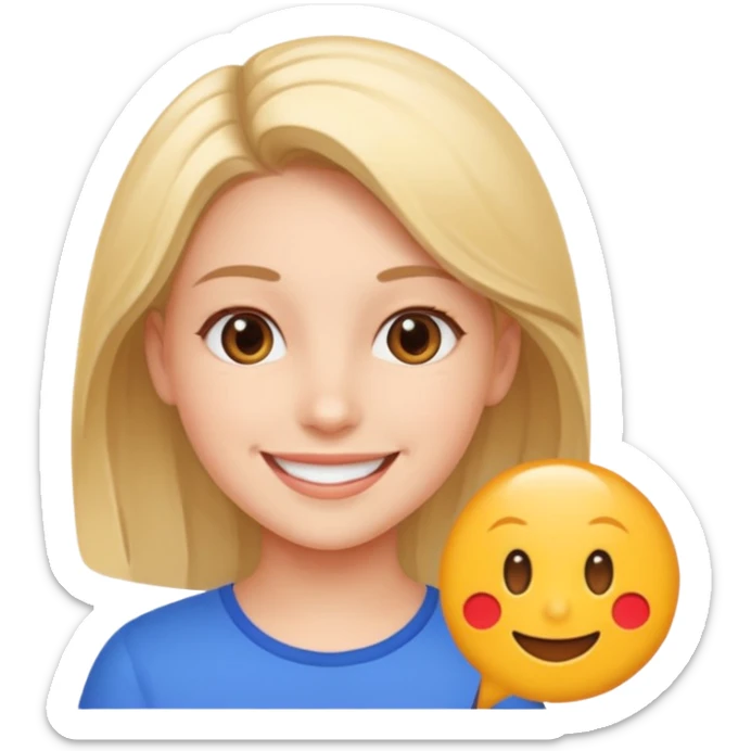 un emoji de una chica en una reunión con un icono que indique duplicar la velocidad sticker