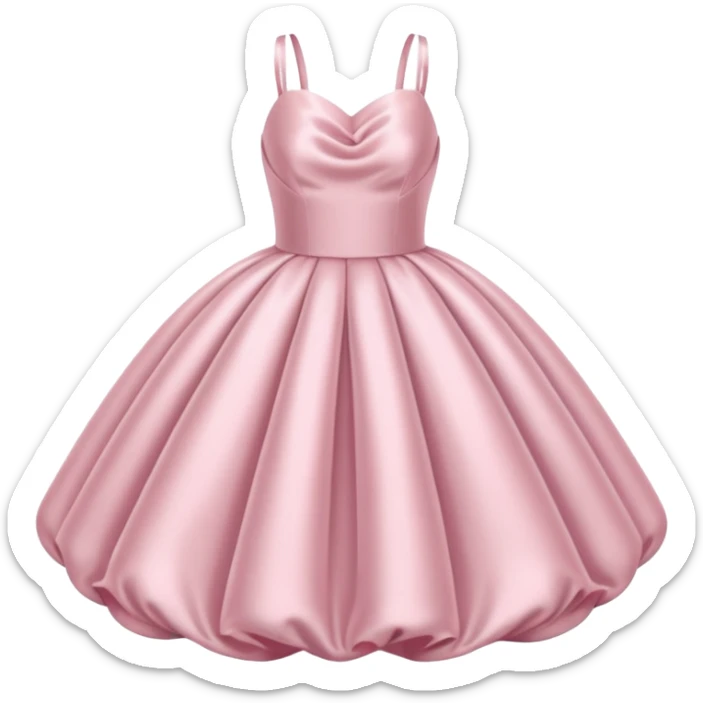 The bubble dress is typically a voluminous ball gown, designed to make Glinda look like she’s literally floating in a bubble. It features:  Pale pink or shimmering white-blue hues (in Ariana Grande’s movie version, it’s a soft, cotton-candy pink). sticker