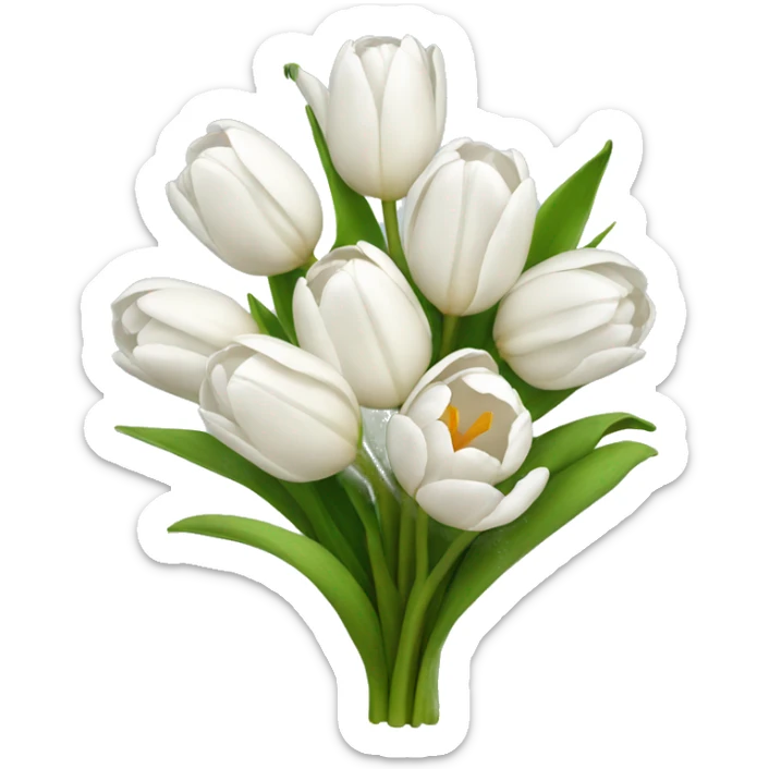 white tulip bouquet  sticker