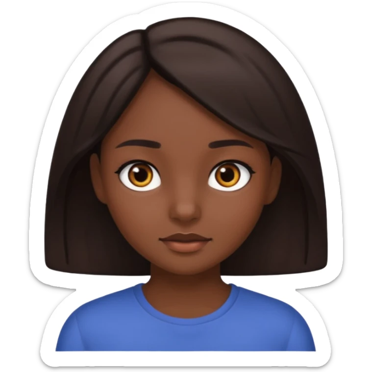 Girl with dark brown hair,dark brown eyes,dark skin sticker
