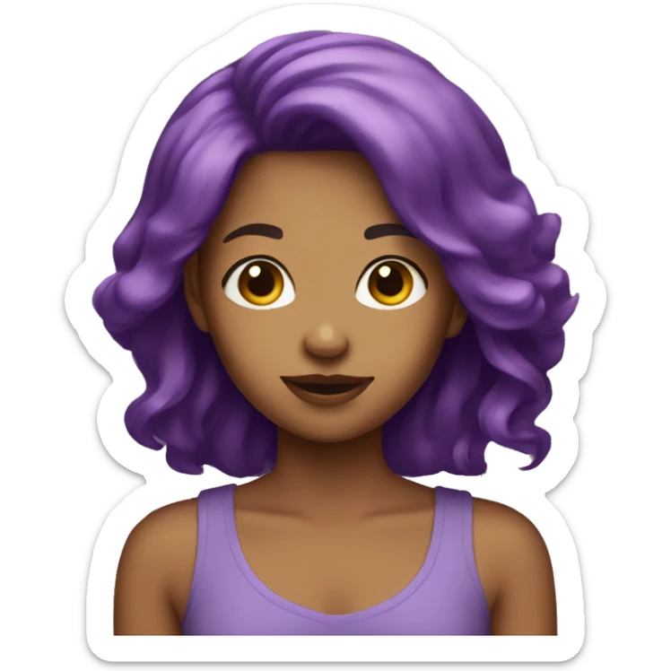 Girl with purple hair sticker