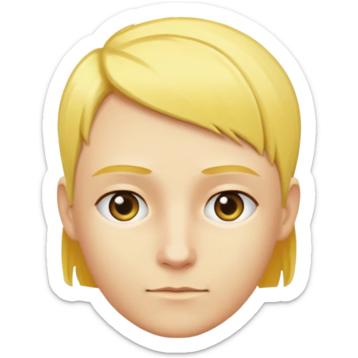 Gözlük yok saçları sarı renk sağ taraf saç kesimi sıfır sticker