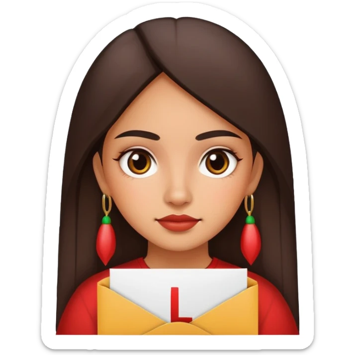 The letter L on top Mexican girl as if the L was a bolder sticker