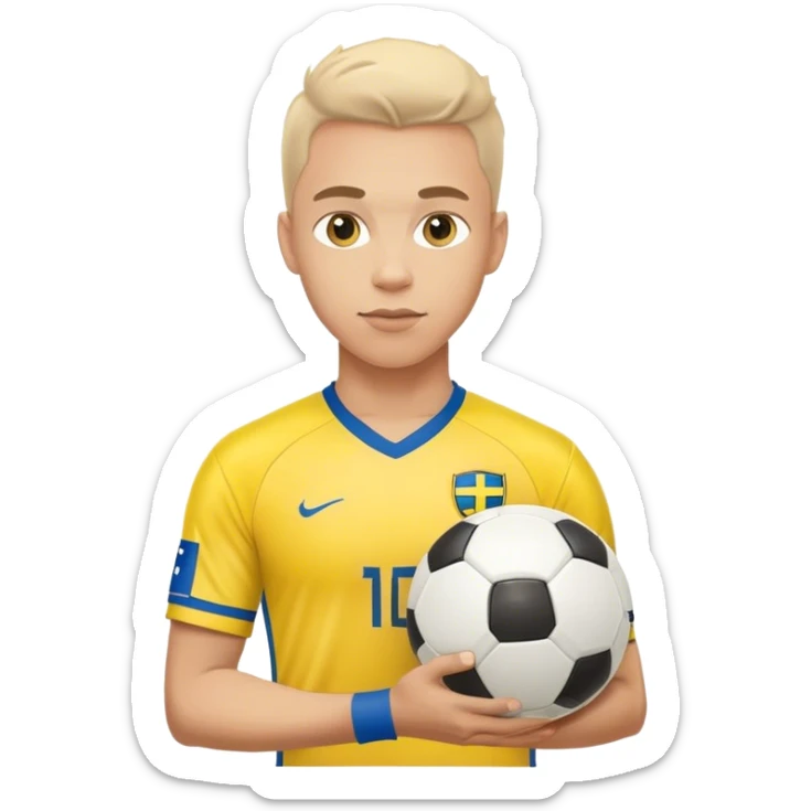 swedish national football player with arms and a soccer ball sticker