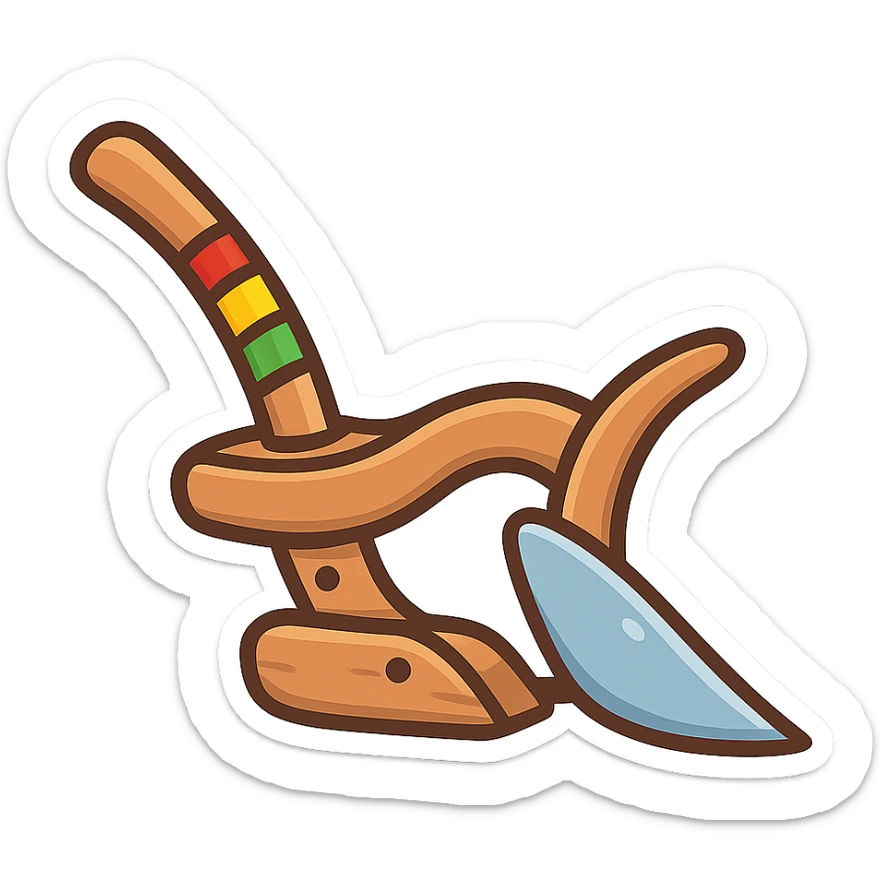 colorful and cheerful cartoon sticker of a Kurdish plow (traditional agricultural tool of Kurdistan), no text, suitable for WhatsApp and Instagram, transparent background sticker
