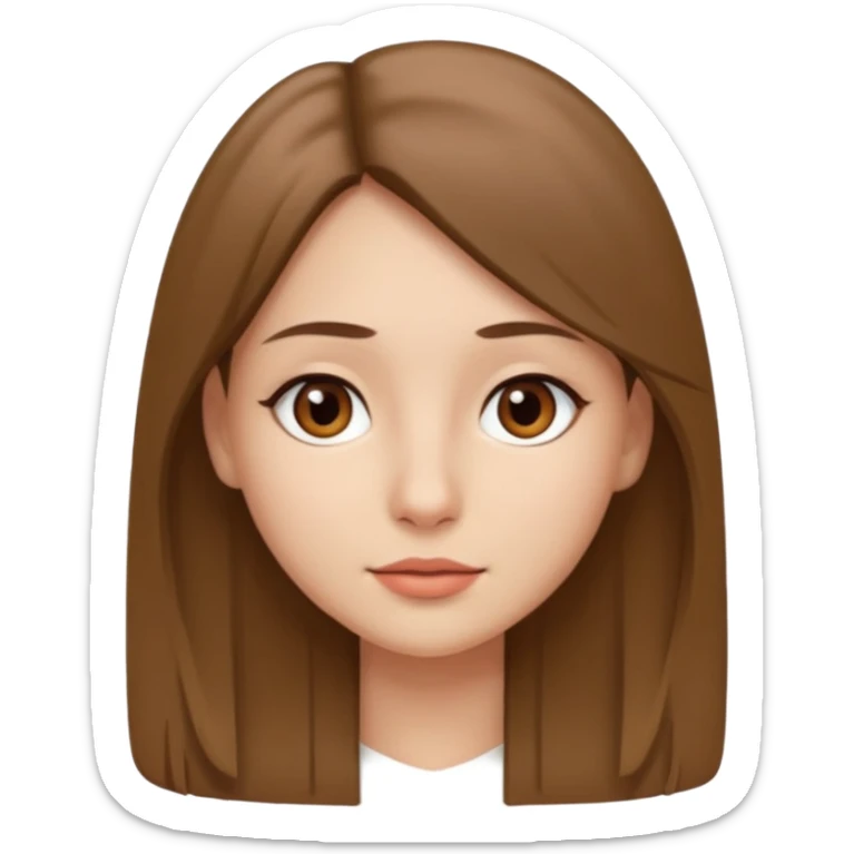 JE VOUDRAIS UNE FILLE AUX YEUX MARRONS UN PETIT NEZ LES LEVRE MOYENNE AVC DES CHEVEUX LISSE DETACHE MARRON CLAIR sticker