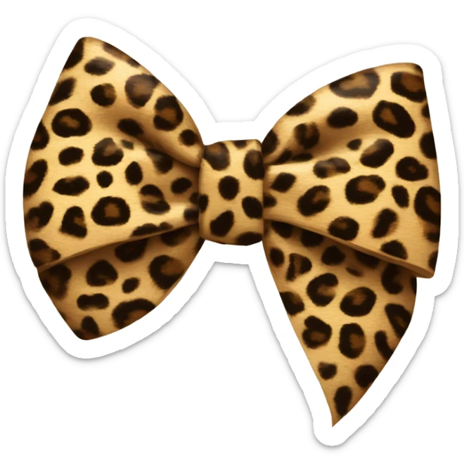 leopard print bow sticker