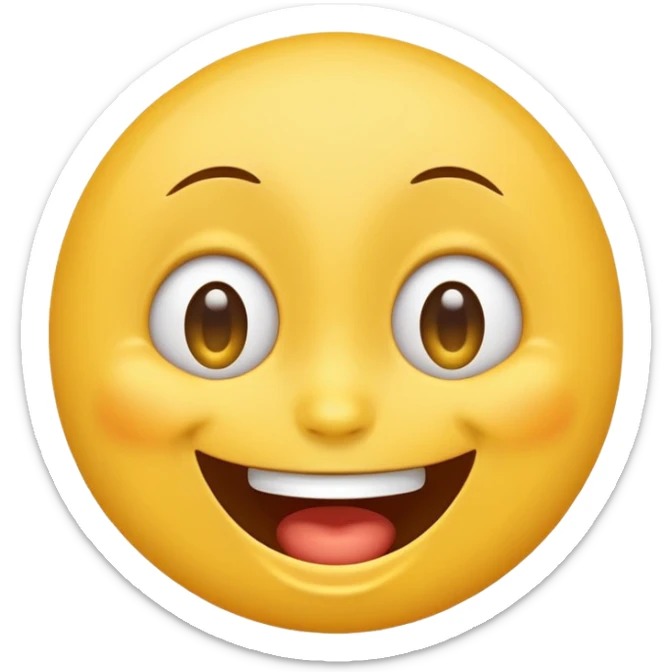 Emoji, laughing face with lots of tears of joy exactly from eyes, wide smile, big eyes sticker