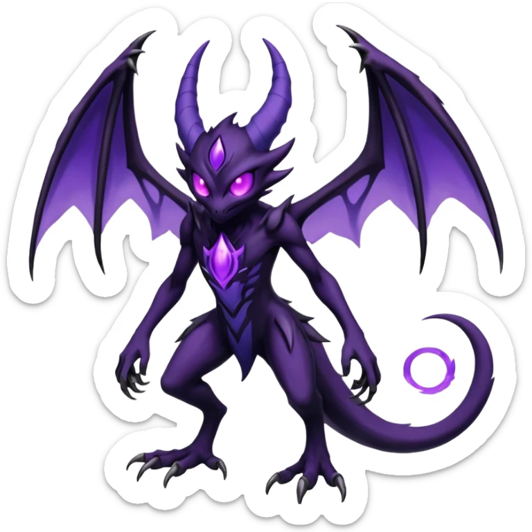 Gloomy Haunter-Lunala-Darkrai-Fakémon-hybrid-creature (full body)  sticker