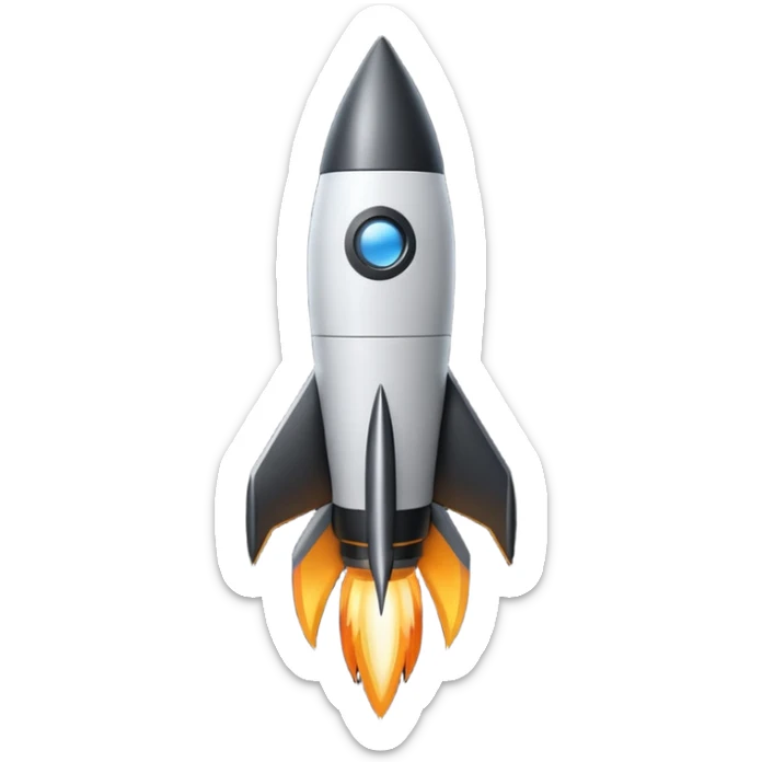 Create an emoji in which it is representing AI logo similarly like the logo of Chat GPT ,Gemini but different completely different and very professional not simple and try to make it in black and white colour . This AI named Vimaan means rocket AI so try to make it in sticker