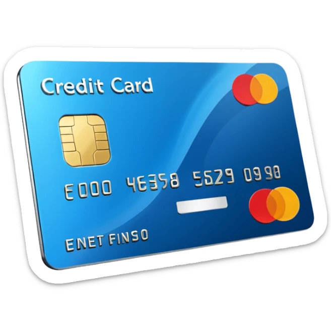 3D icon of a credit card–style corporate card, with a clear highlight in #FF3D00, minimal and high-end. sticker