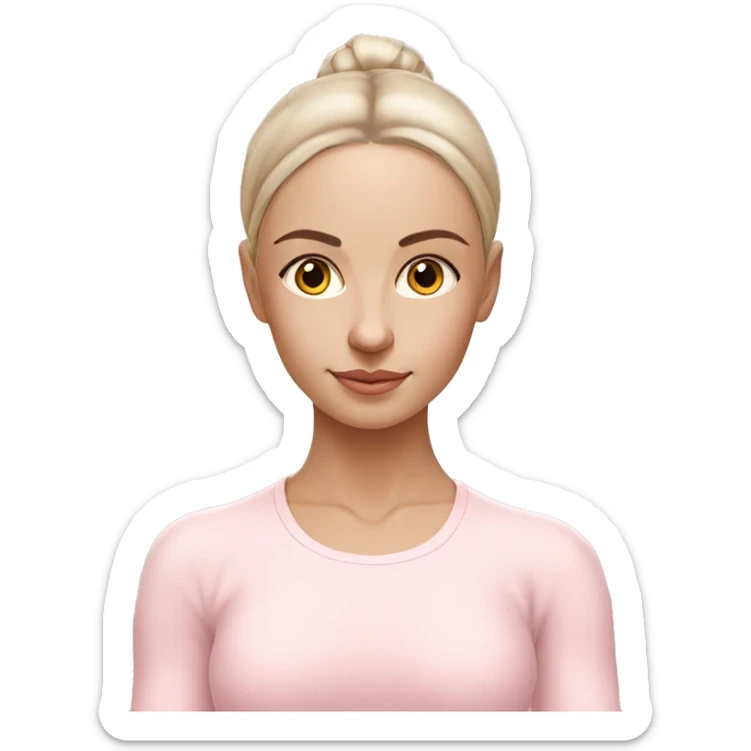 Aesthetic Ukrainian yoga girl in light pink yoga outfit sticker