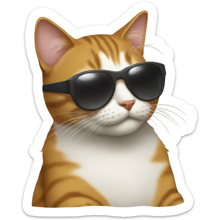 Cat with sunglasses sticker