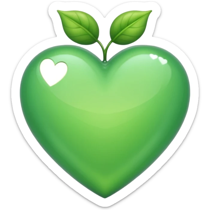 Un corazón de color verde en una tonalidad claridad con un poquito de brillitos sticker