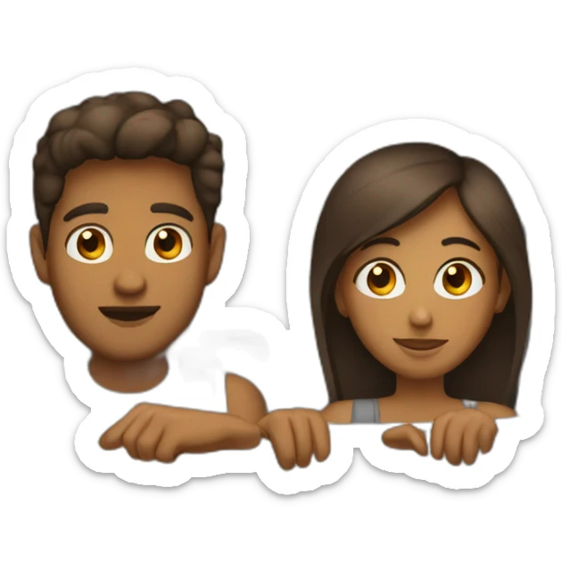 couple of brown people with tanned brown eyes in a gray van sticker