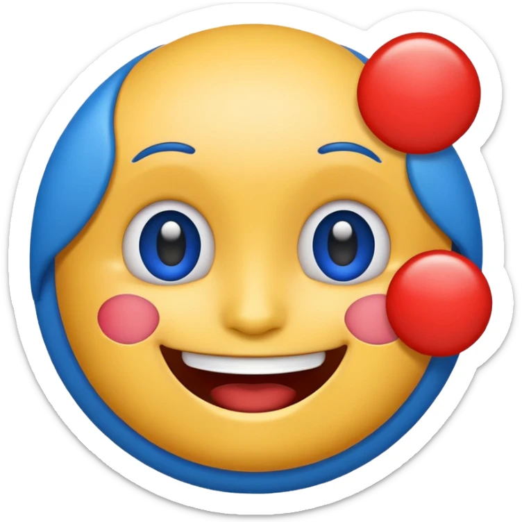 I want to have an emoji in the form of the letters AI in blue surrounded by a red circle sticker