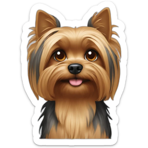perro chiquito mezcla de yorki despeinado feo viejo pelo negro sticker