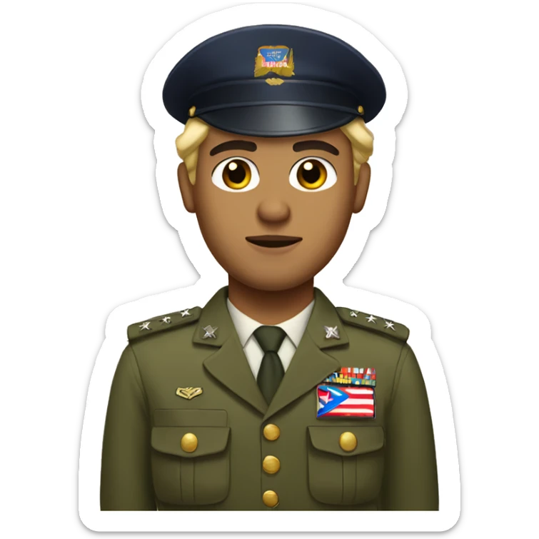 Puerto Rican military man with blonde hair and makeup  sticker